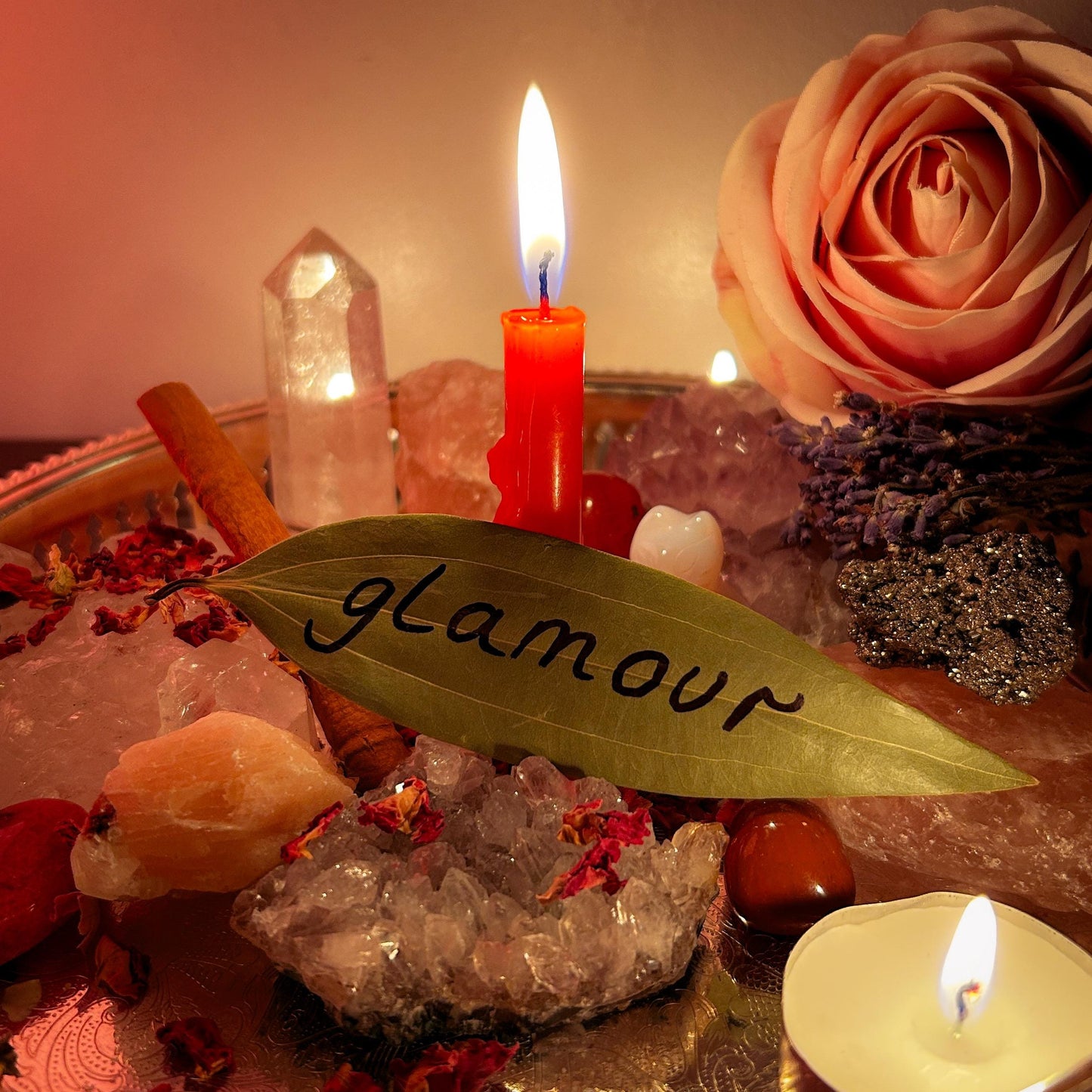 Glamour Candle Burning Ritual - Personalised Altar Photos - Beauty and Radiance