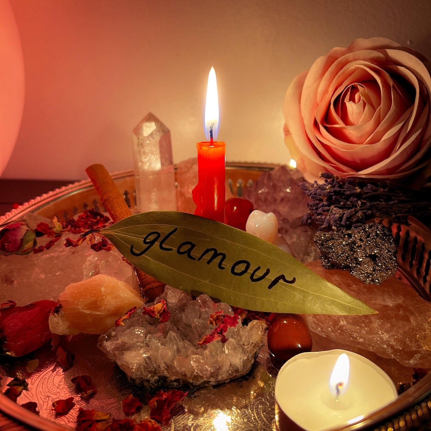 Glamour Candle Burning Ritual - Personalised Altar Photos - Beauty and Radiance