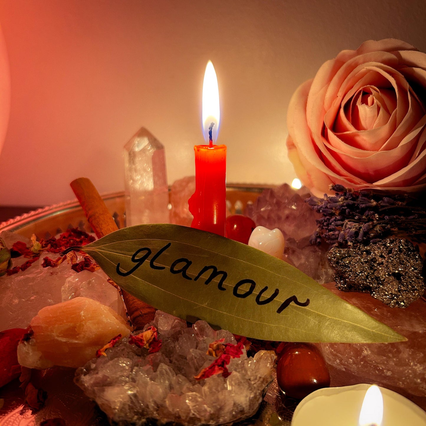 Glamour Candle Burning Ritual - Personalised Altar Photos - Beauty and Radiance